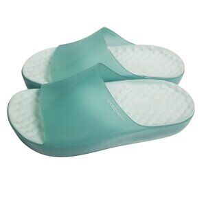 SKECHERS Foamies Namaste: Inner Peace Slide Sandle Translucent Green Sz 10